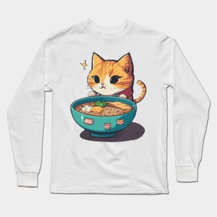 Ramen cat Long Sleeve T-Shirt